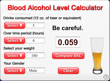 Blood Alcohol Level Calculator