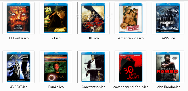 Blue Ray Folder Icons DE - EN