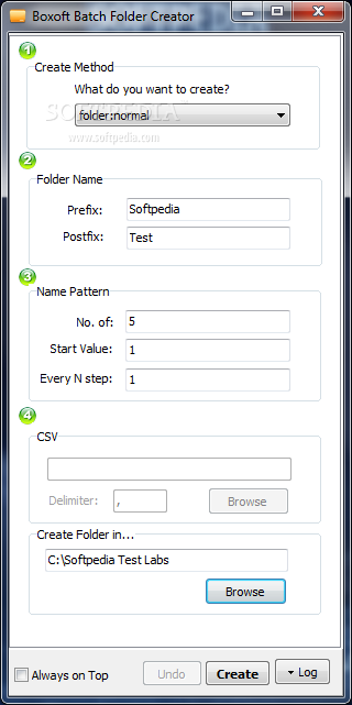 Boxoft Batch Folder Creator