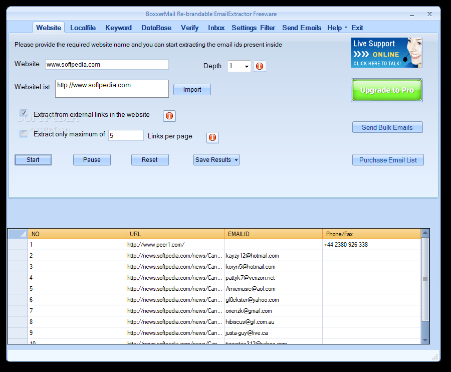 BoxxerMail Re-brandable Email Extractor Freeware