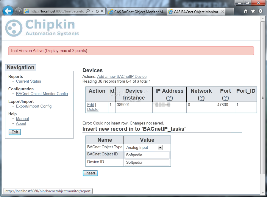 CAS BACnet Object Monitor