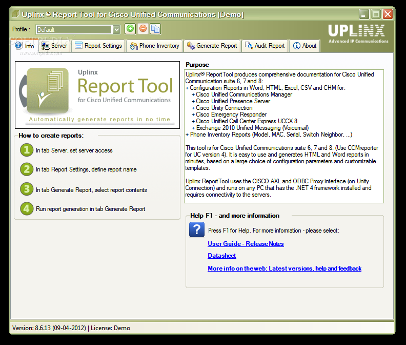 Report Tool for Cisco Unified Comms