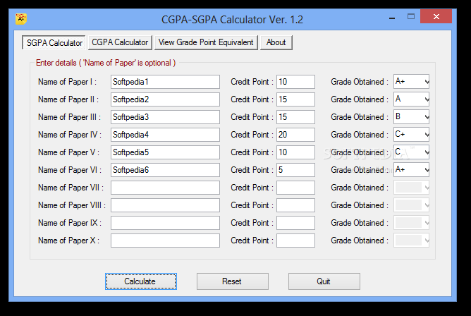 CGPA-SGPA Calculator