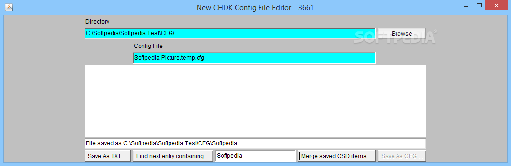 CHDK Config File Editor