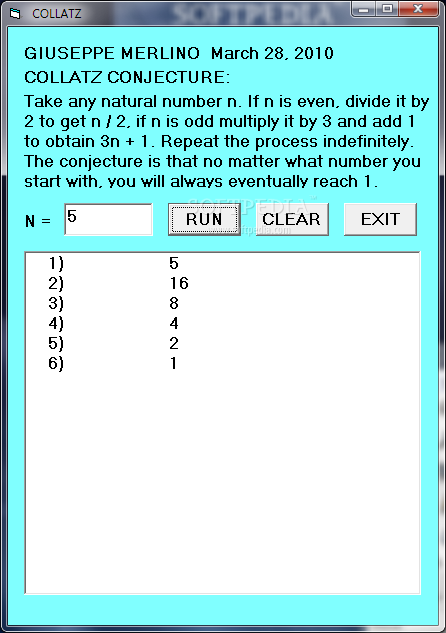 COLLATZ CONJECTURE