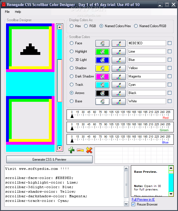 CSS Scrollbar Color Designer