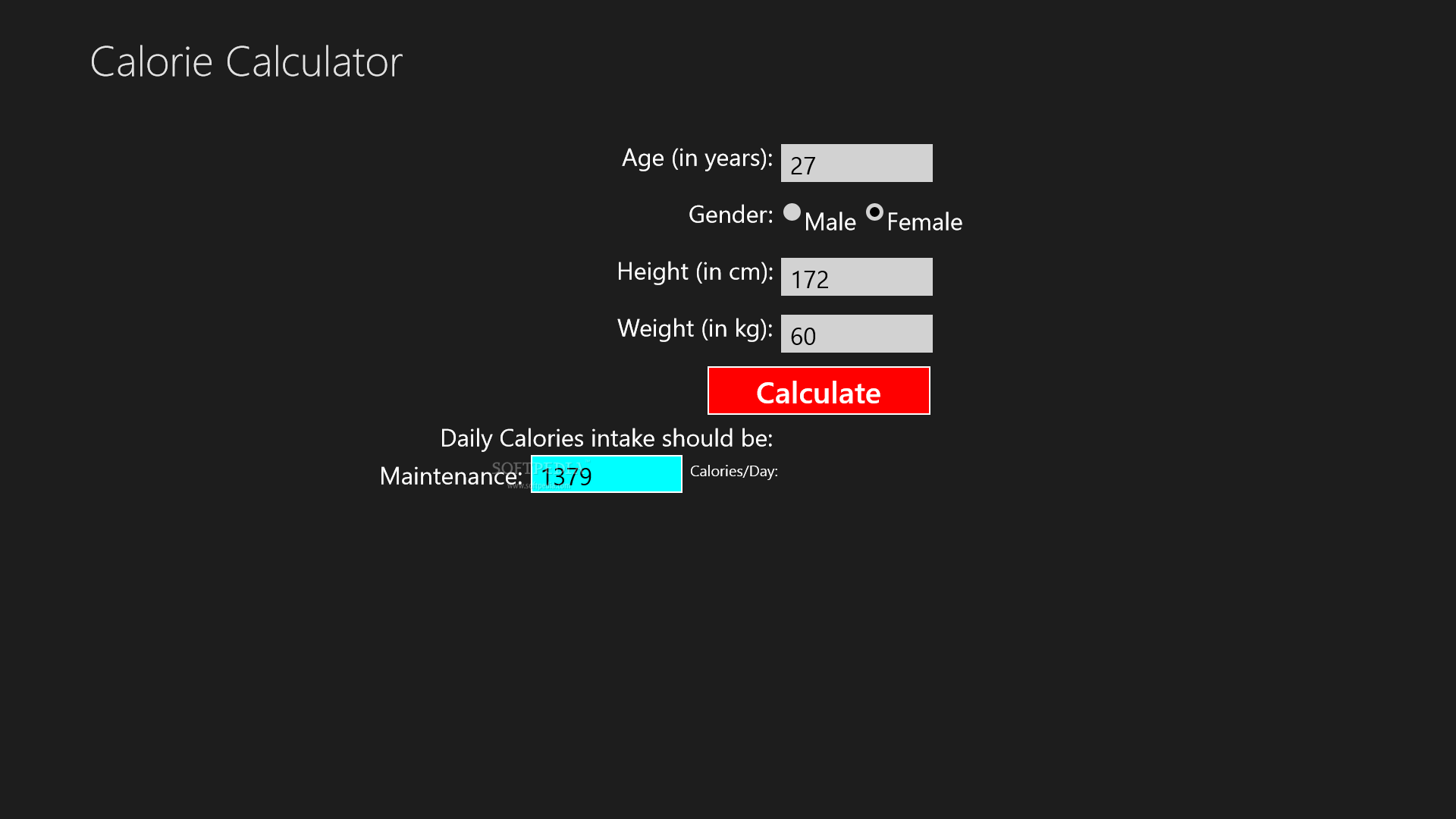 Calories Calculator