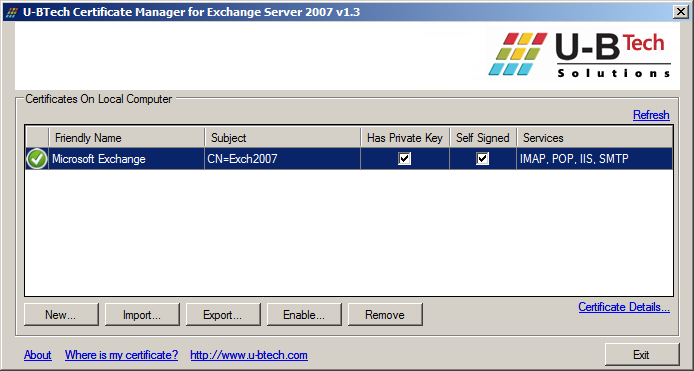 Certificate Manager for Exchange Server 2007