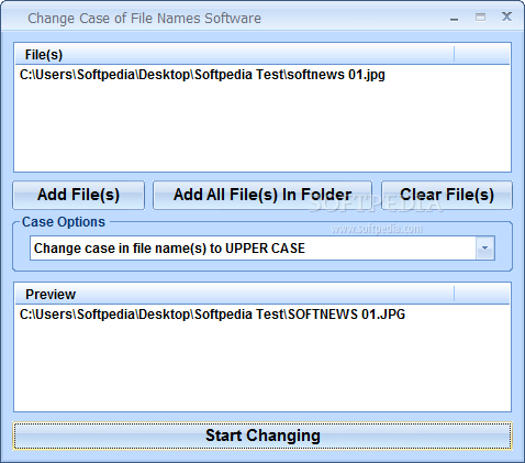 Change Case of File Names Software