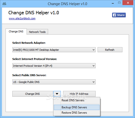 Change DNS Helper Portable