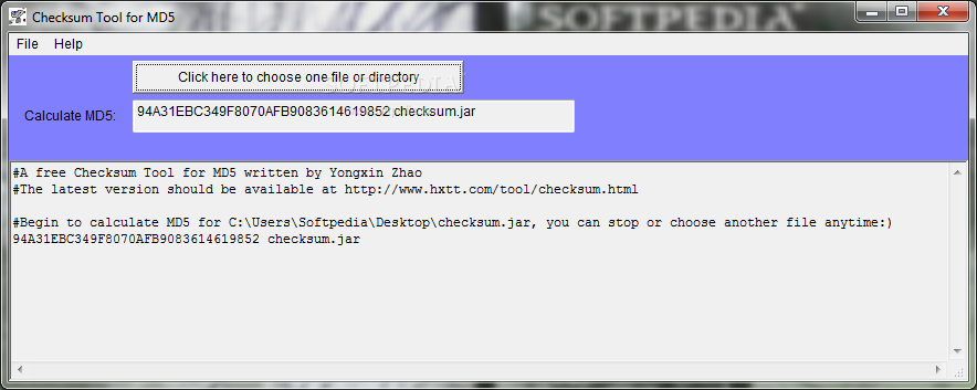 Checksum Tool for MD5
