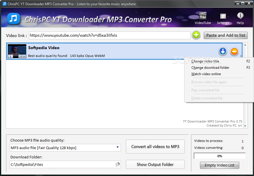ChrisPC YTD Downloader MP3 Converter Pro