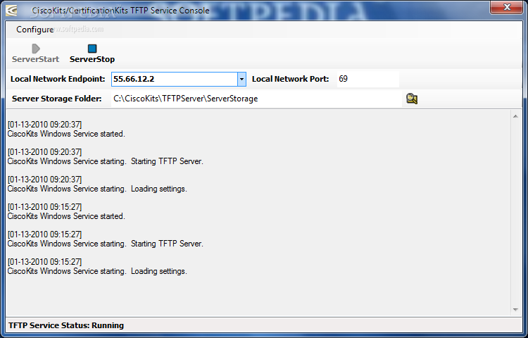 CiscoKits/CertificationKits TFTP Service Console