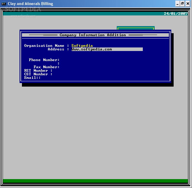 Clay Billing Software for DOS