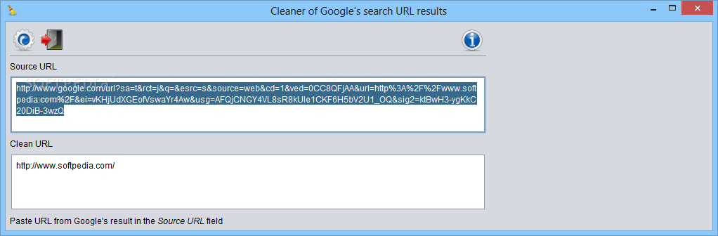 Cleaner of Google's search URL results