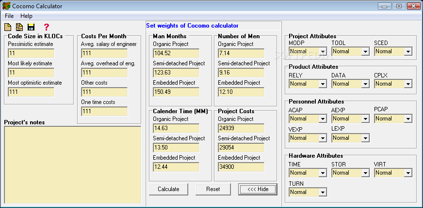 Cocomo Calculator