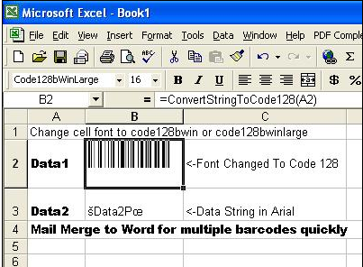 Code 128 Barcode Add In For Excel