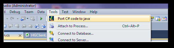 CodePorting C#2Java Visual Studio Addin