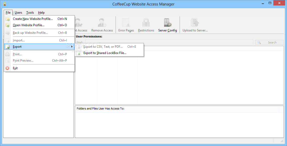 CoffeeCup Website Access Manager