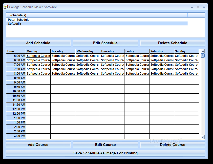 College Schedule Maker Software