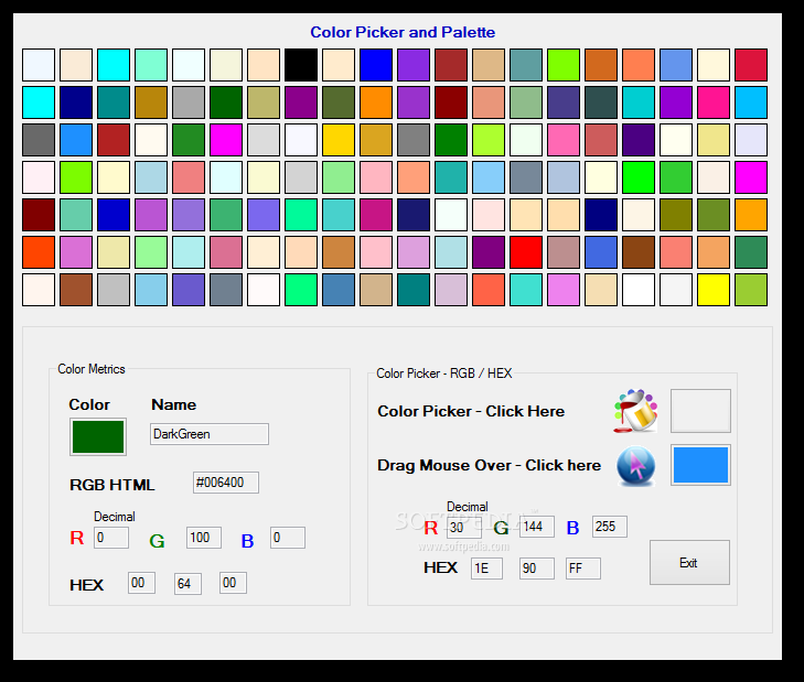 Color Picker and Palette