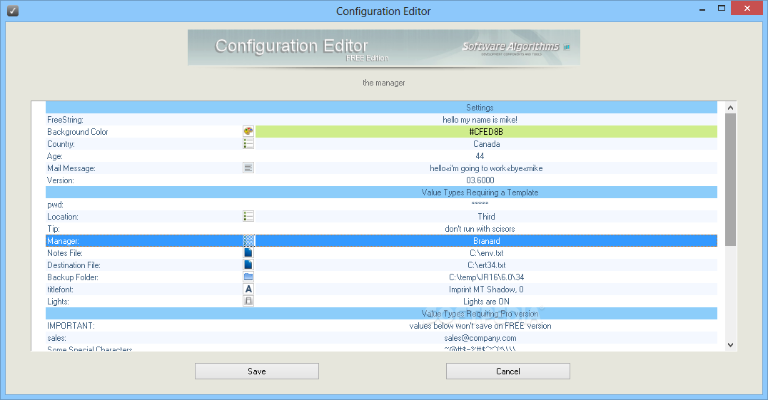 Configuration Editor