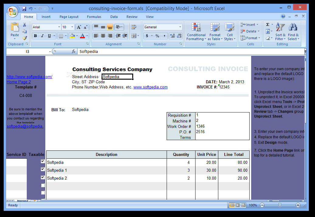 Consulting Invoice Form
