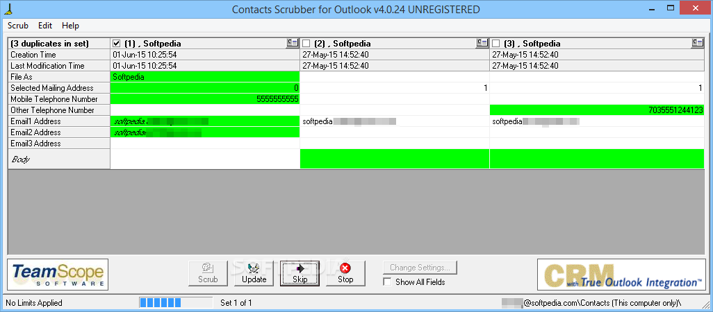 Contacts Scrubber for Outlook