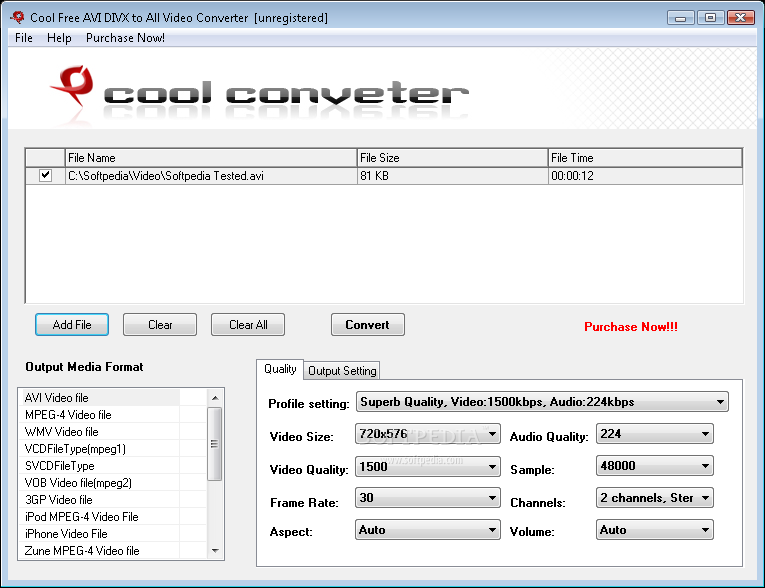 Cool Free AVI DIVX to All Video Converter