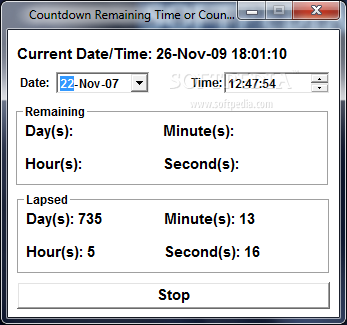 Countdown Remaining Time or Count Elapsed Time Software