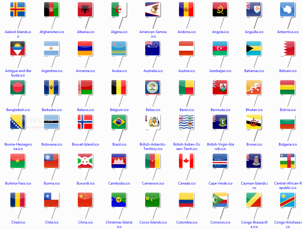 Country flag icon set for iphone map