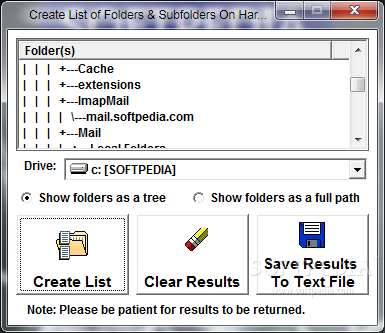 Create List of Folders & Subfolders On Hard Drive Software