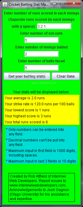 Cricket Batting Stat Machine
