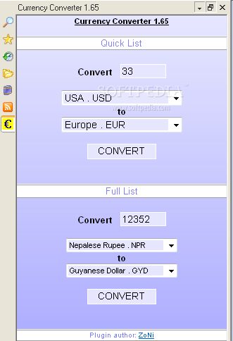 Currency Converter Maxthon Plugin