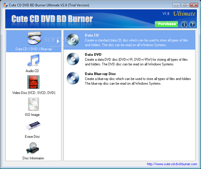 Cute CD DVD BD Burner Ultimate