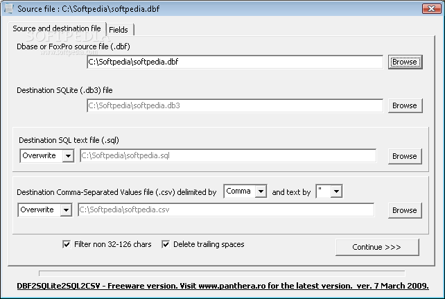 DBF2SQLITE2SQL2CSV