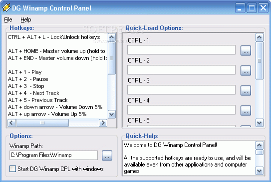 DG Winamp Control Panel