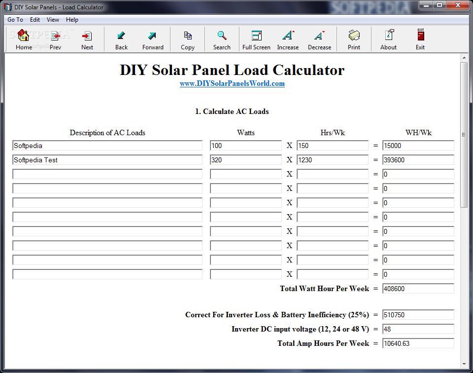 DIY Solar Panels - Load Calculator