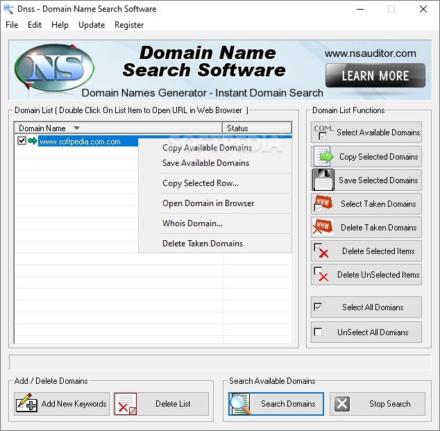 Dnss Domain Name Search Software