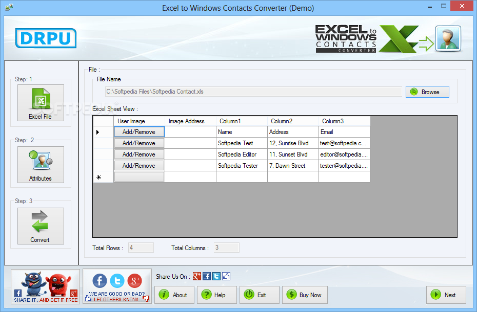 DRPU Excel to Windows Contacts Converter