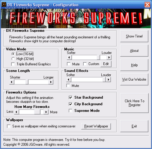 DX Fireworks Supreme Screensaver