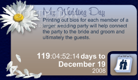 Daisy Wedding Tip of the Day and Countdown