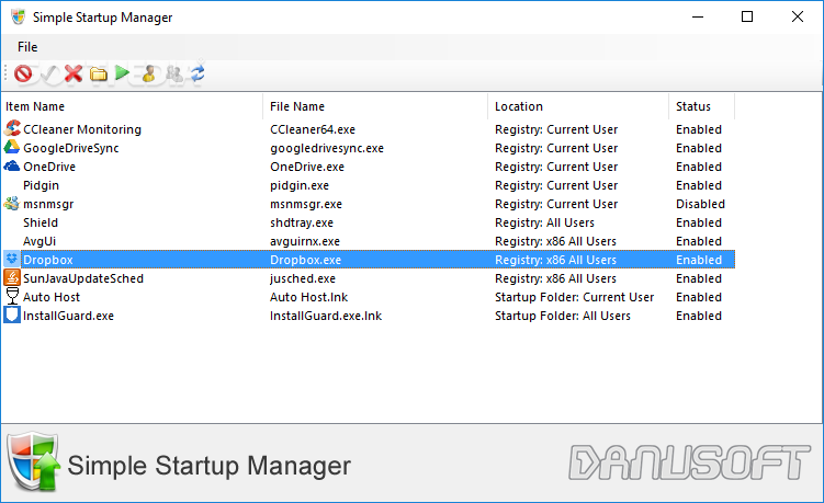 Simple Startup Manager