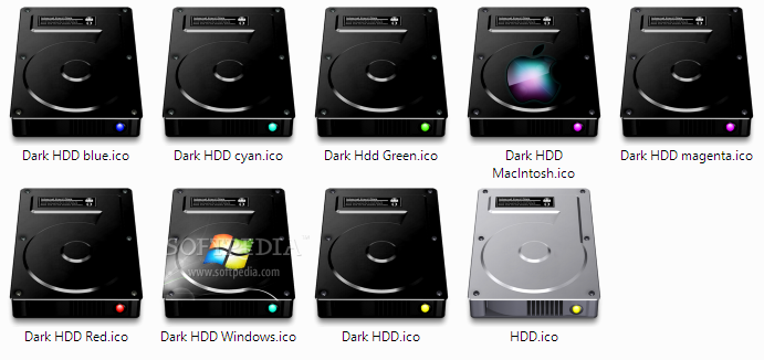 Dark Hard Drive Icons