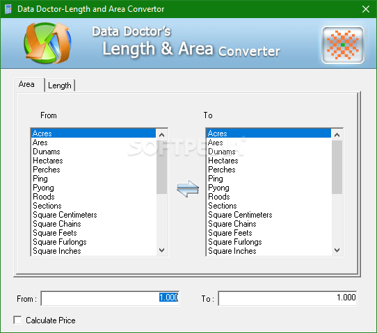 Data Doctor-Length and Area Convertor