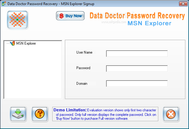 Data Doctor Password Recovery - MSN Explorer