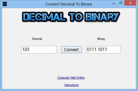 Decimal To Binary Conversion