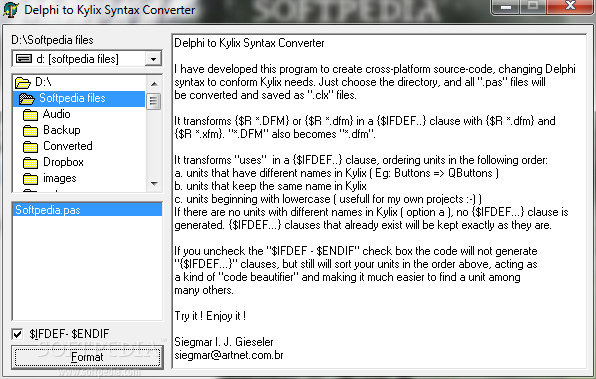 Delphi to Kylix Syntax Converter