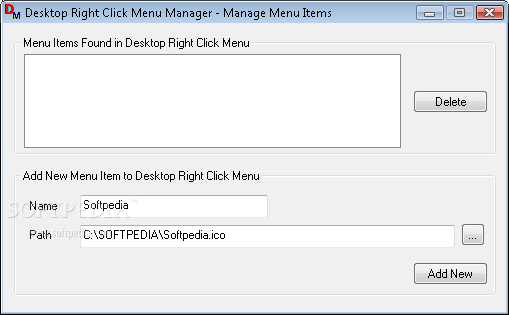 Desktop Right Click Menu Manager