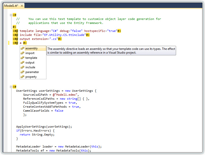 Devart T4 Editor for Visual Studio